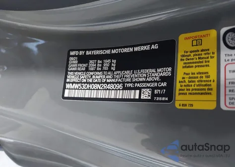 2022 Mini Hardtop Cooper S из США, поврежденный, VIN WMW53DH08N2R48096